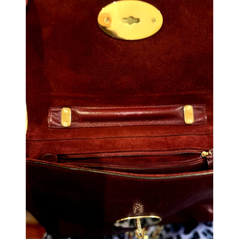 Mulberry Lily Burgundy Oxblood Leather Shoulder Bag Gold Hardware COA - Picture 8 of 16